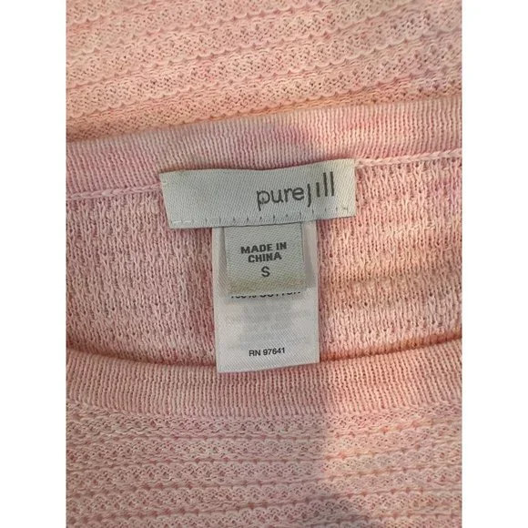 J. Jill Pure Jill Pink Cotton Pullover Top Half Sleeve Oversized Size Small - Picture 5 of 5